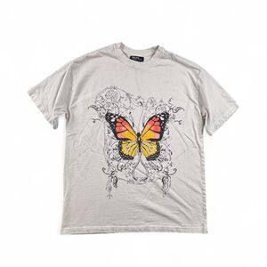 Thorn & Table Butterfly Graphic T-Shirt Women's Small White Short Sleeve Tee